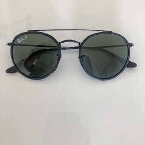 RayBan Round Double Bridge polarized sunglasses